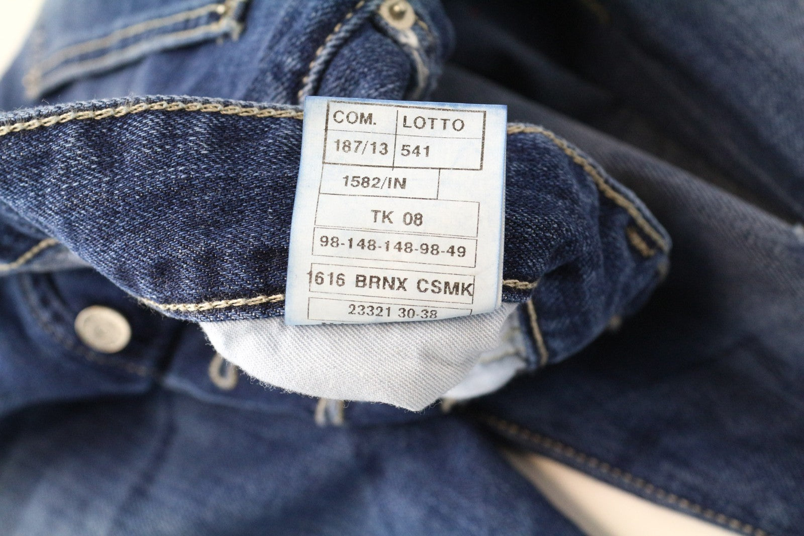 TAKESHY KUROSAWA TK08 Men Jeans W32 Blue Non-Stretch Distressed Slim Buttoned