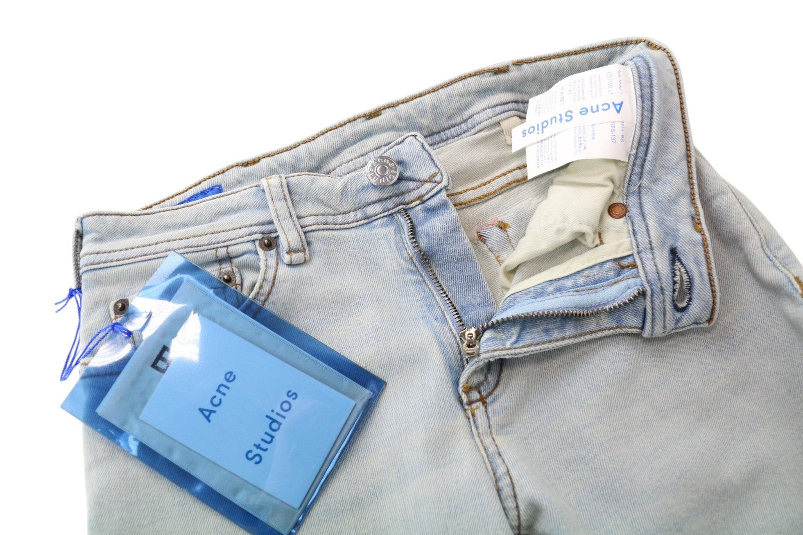 ACNE STUDIOS Climb Women Jeans W24/L32 Light Blue Stretch Skinny Fit Bla Konst
