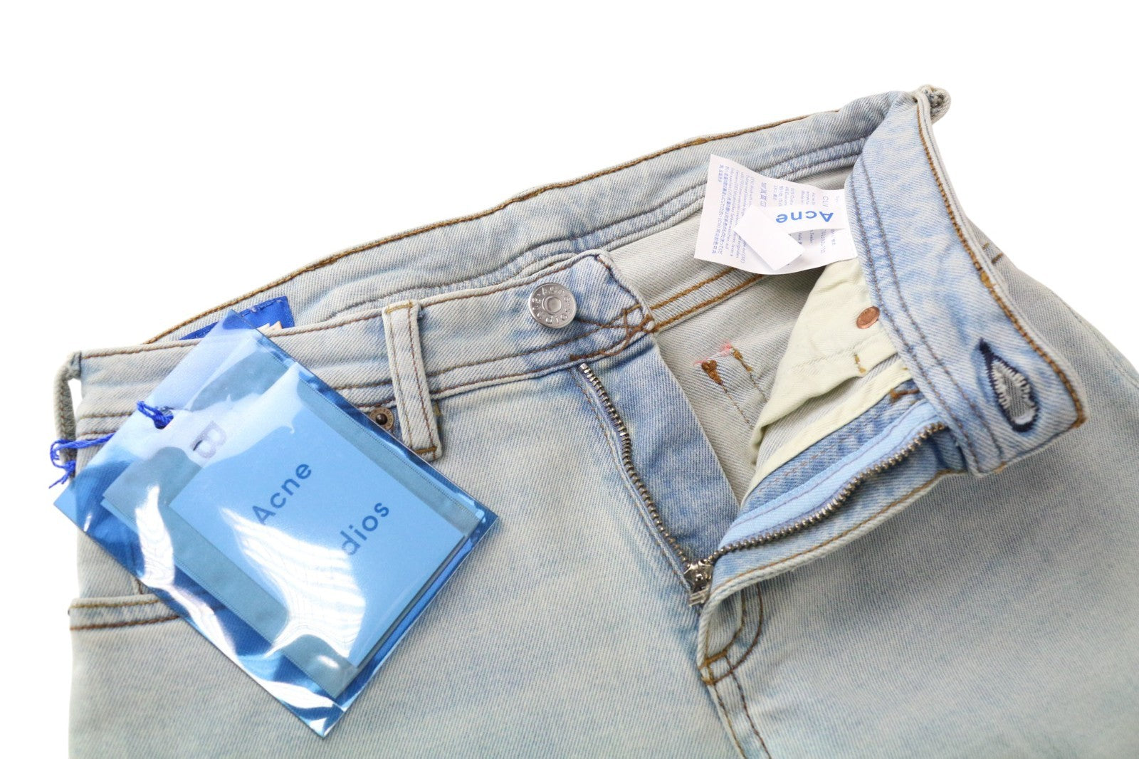 ACNE STUDIOS Climb Women Jeans W25/L32 Bla Konst Blue Stretch Skinny Zipped