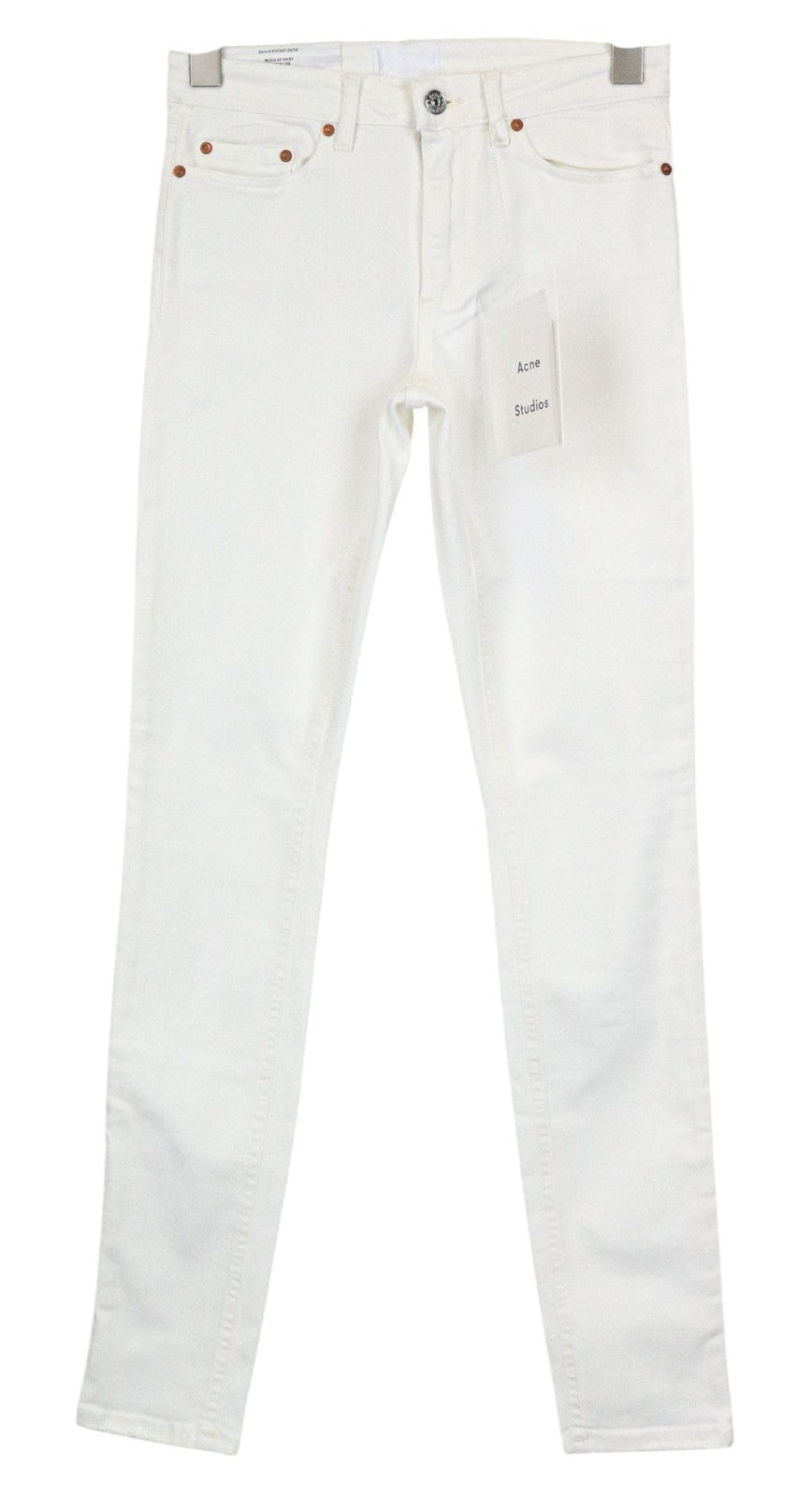 ACNE STUDIOS Skin 5 Women Jeans W26/L34 White Stretch Vintage Skinny Zipped