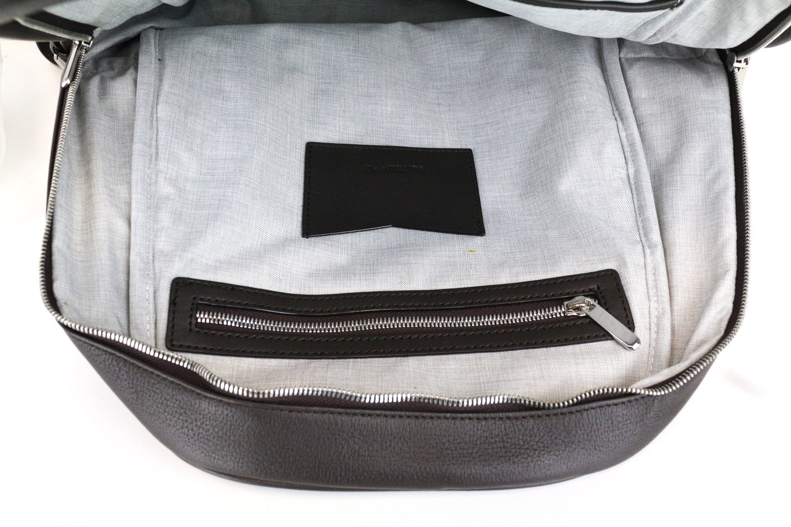 SUITSUPPLY Men Bag One Size Dark Brown Grained Calf Leather Adjustable Backpack