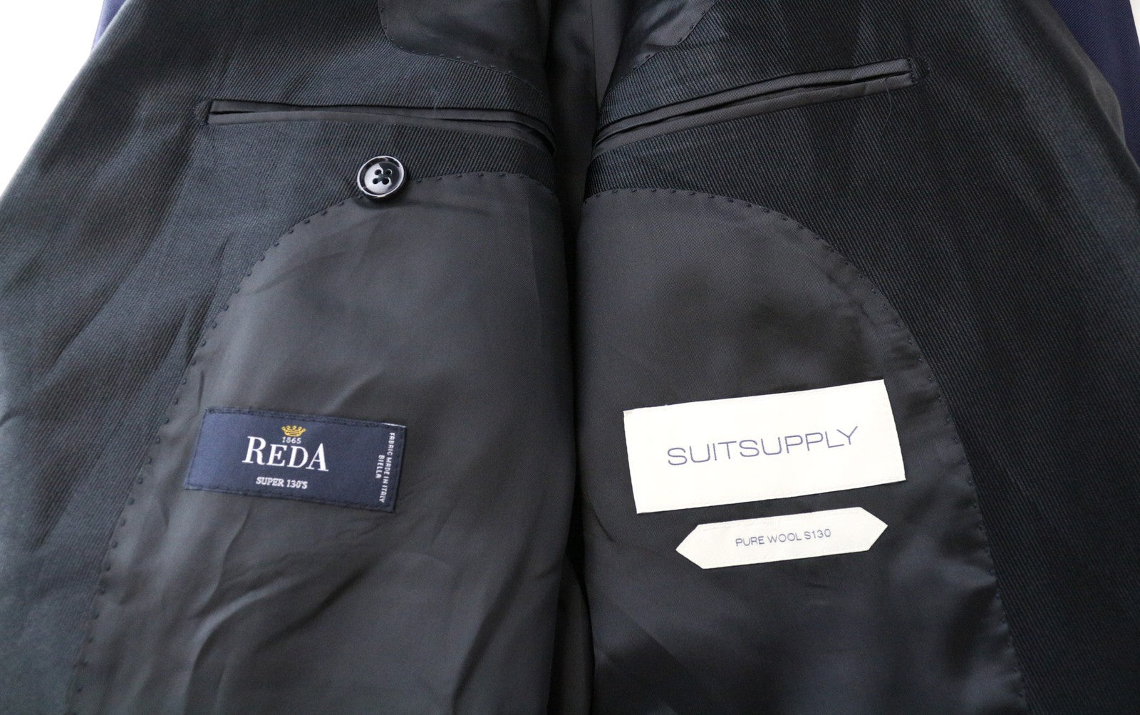 SUITSUPPLY Lazio Tuxedo Men Suit UK40R Slim Pure Wool Super 130's Blue 3 Piece