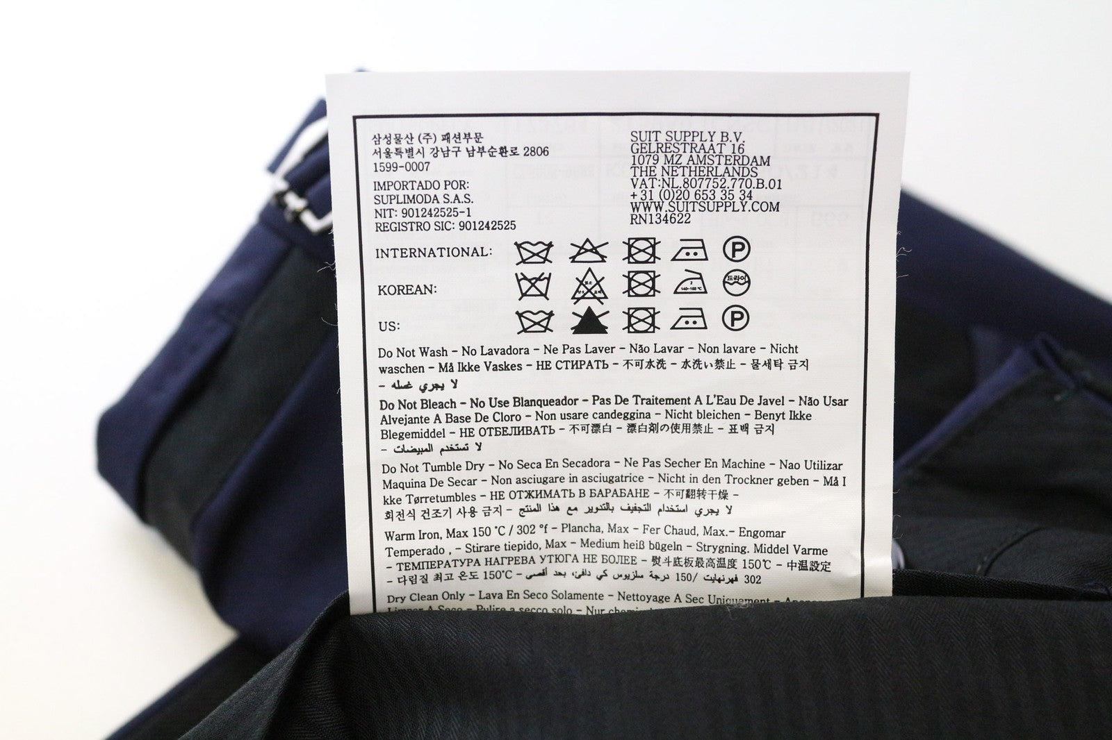 SUITSUPPLY Lazio Tuxedo Men Suit UK40R Slim Pure Wool Super 130's Blue 3 Piece