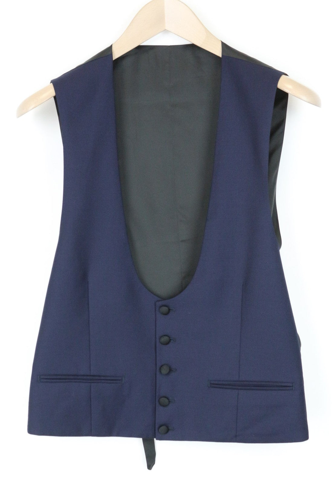 SUITSUPPLY Lazio Tuxedo Men Suit UK40R Slim Pure Wool Super 130's Blue 3 Piece