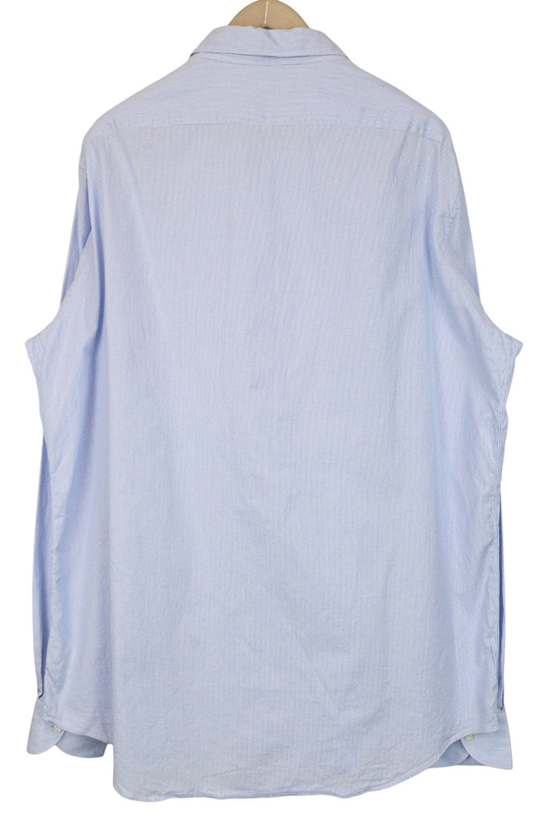 SUITSUPPLY Men Shirt 47L/18 1/2L Slim Blue Pure Cotton Striped Pattern Formal