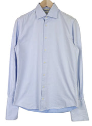 SUITSUPPLY Men Shirt 39/15 1/2 Slim Fit Blue Pure Cotton Long Sleeved Classic