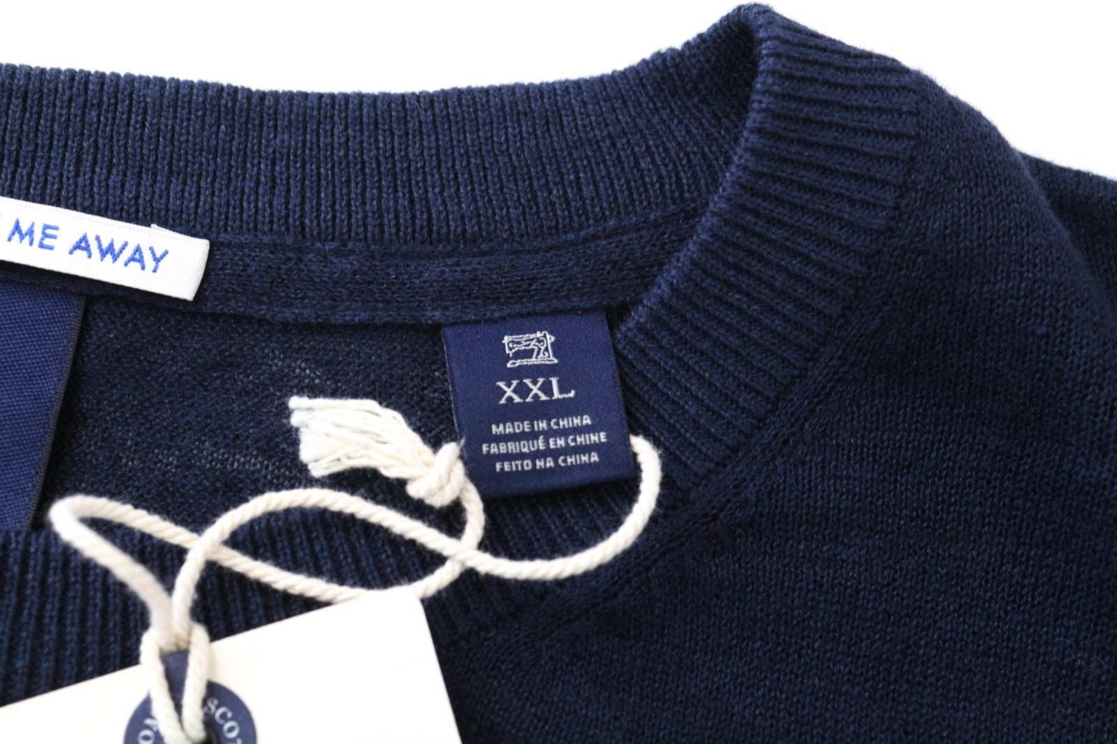 SCOTCH & SODA Ams Blauw Men Sweatshirt 2XL Linen Cotton Blue Long Sleeved