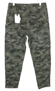 DENHAM Nato Men Trousers W29/L34 Pure Cotton Green Camouflage Pattern Cargo