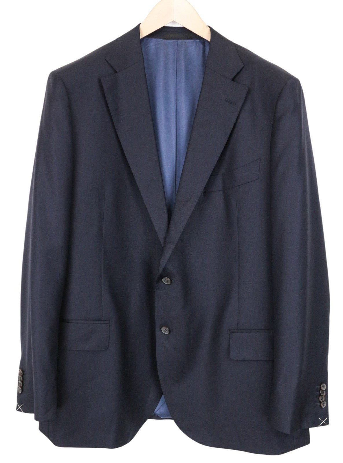 SUITSUPPLY Lazio Blueline Men Suit UK52R Pleated Classic Blue Pure Wool 2 Piece