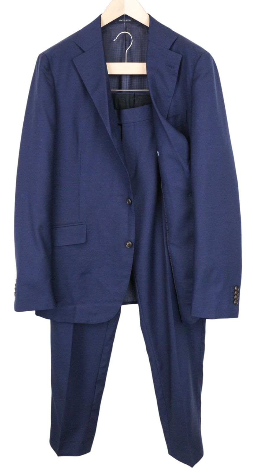 SUITSUPPLY La Spalla Men Suit UK44R Lined Formal Blue Pure Wool 2 Piece