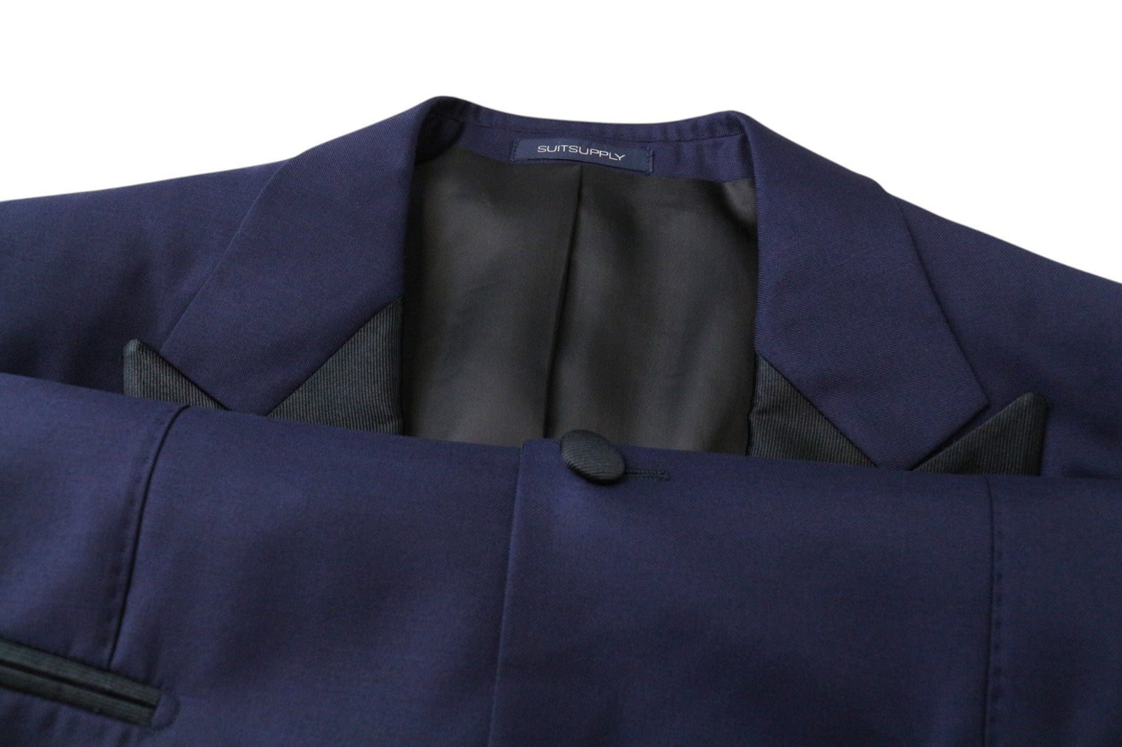 SUITSUPPLY Lazio Tuxedo Men Suit UK36R Slim Navy Blue Wool Super 130's 3 Piece