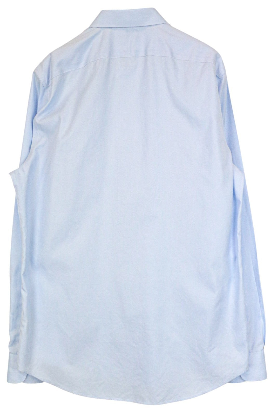 SUITSUPPLY Men Shirt 45L/17 3/4L Slim Blue Pure Cotton Long Sleeved Classic