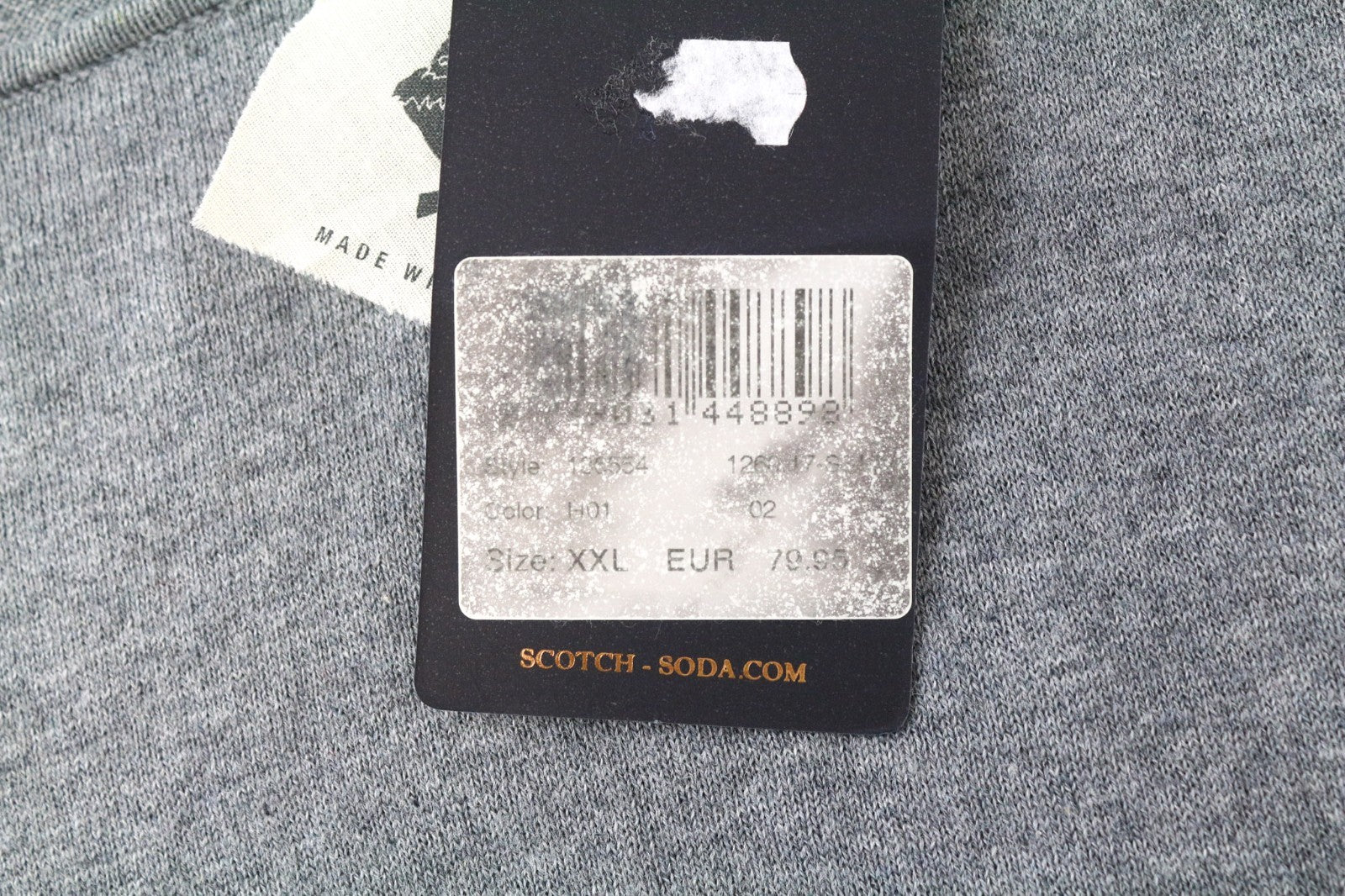 SCOTCH & SODA Ams Couture Men Sweatshirt 2XL Grey Cotton Cashmere Long Sleeved