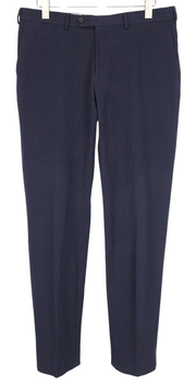 SUITSUPPLY Soho Men Trousers UK42R Navy Blue Cotton Stretch Pleated Formal