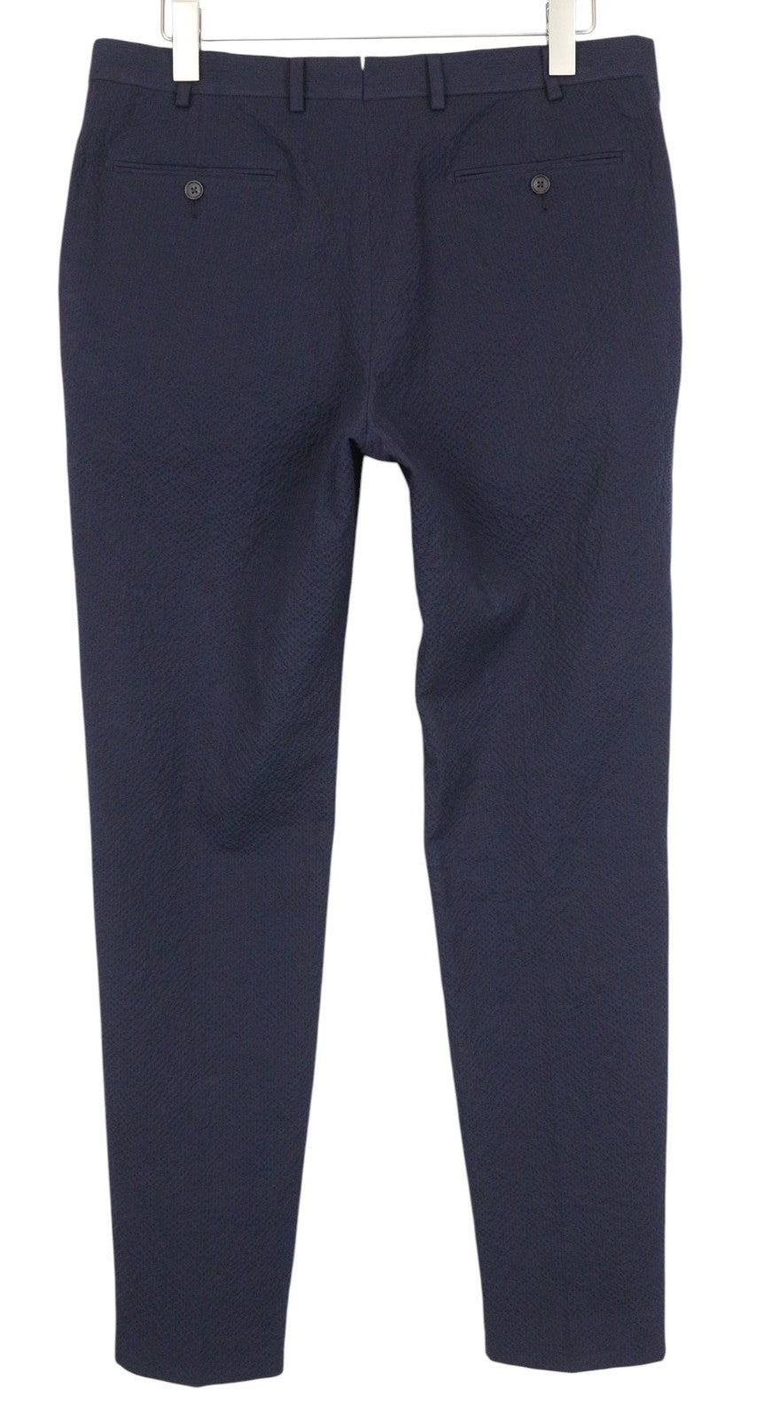SUITSUPPLY Soho Men Trousers UK42R Navy Blue Cotton Stretch Pleated Formal