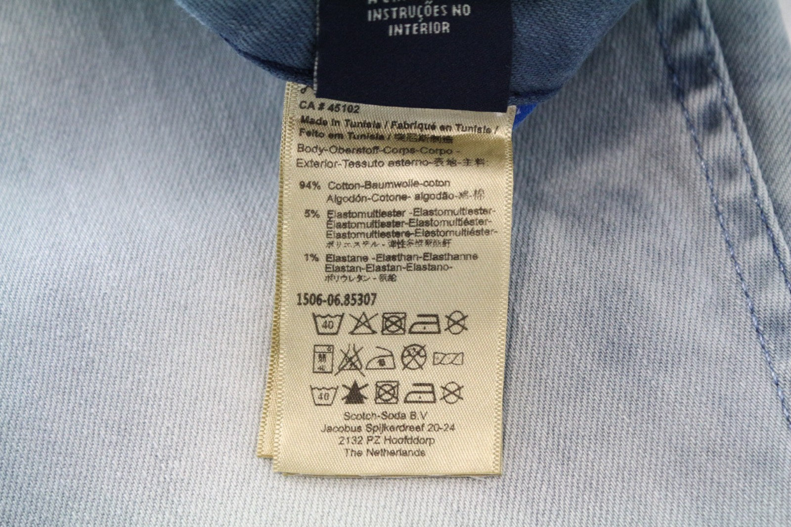 SCOTCH & SODA Skim Men Jeans W29/L34 Skinny Fit Cotton Stretch Blue Washed