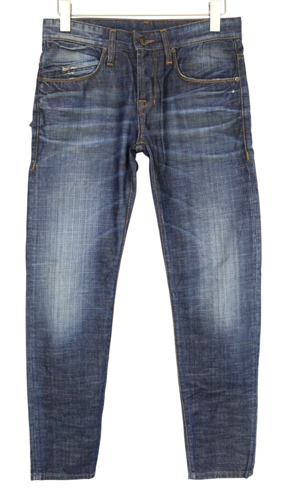 TAKESHY KUROSAWA Men Jeans W30 Slim Fit Dark Blue Pure Cotton Washed