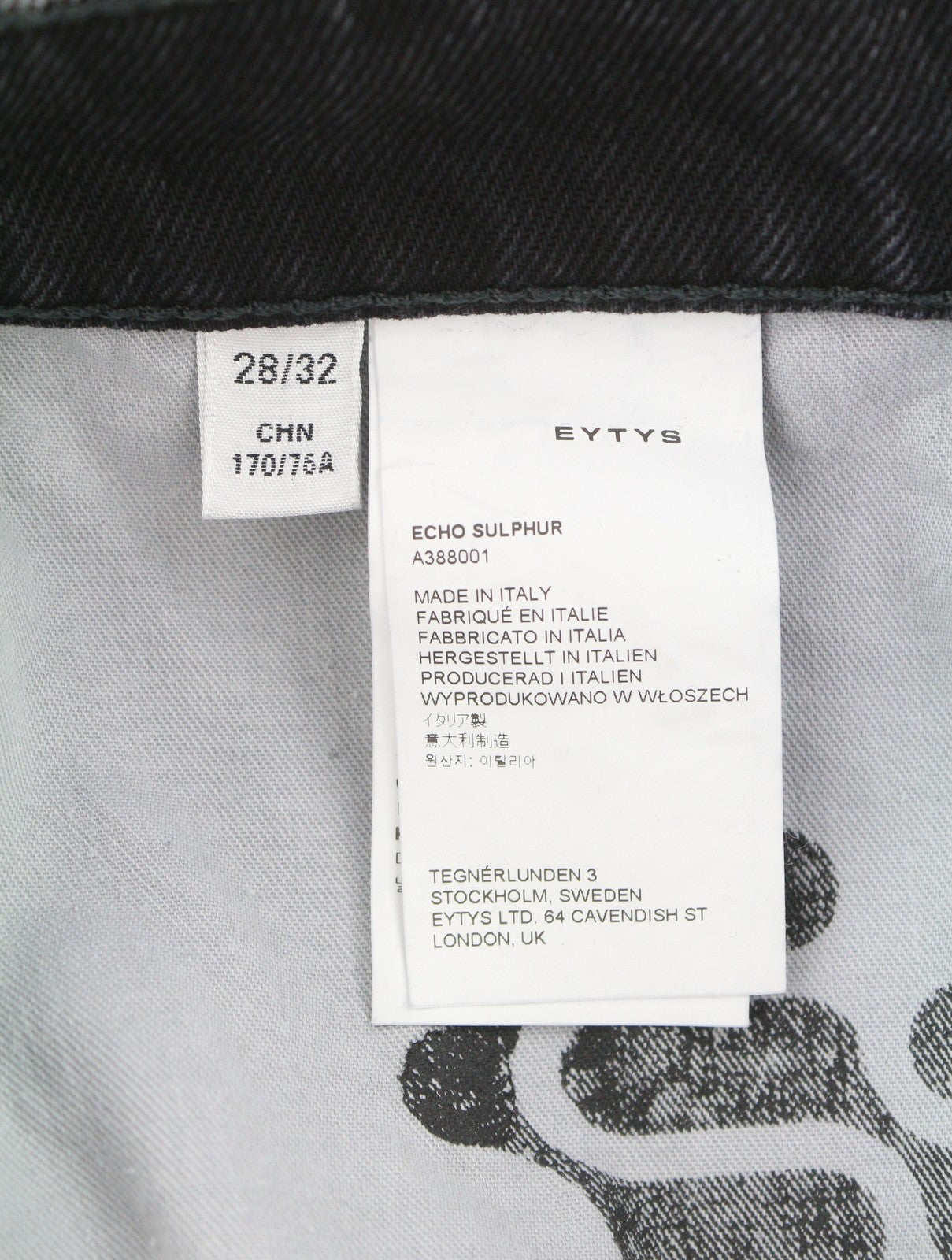 EYTYS Echo Sulphur Ultra Loose Women Jeans W28/L32 Washed Black RRP370