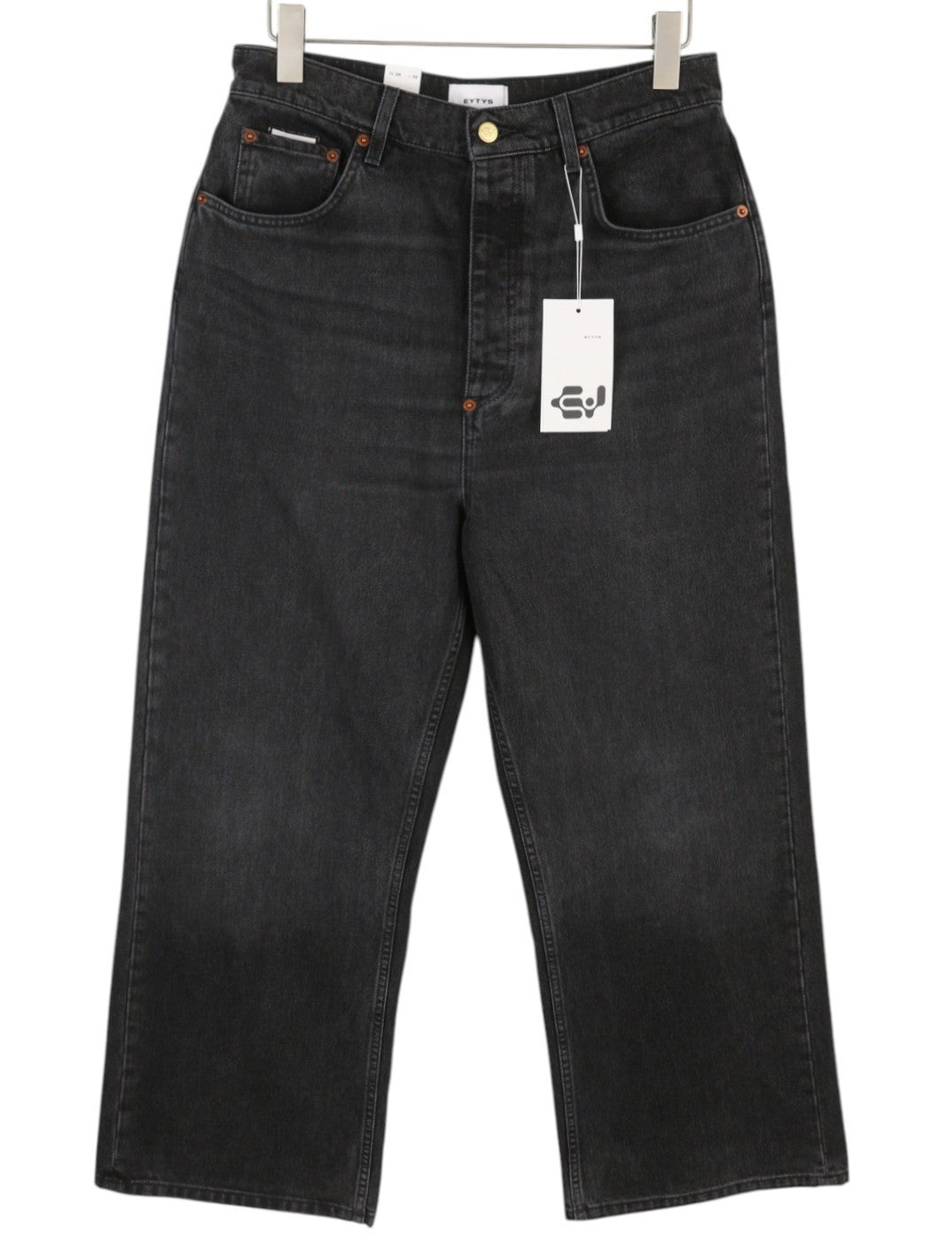 EYTYS Echo Sulphur Wide Baggy Women Jeans W24/L32 Black Washed RRP370