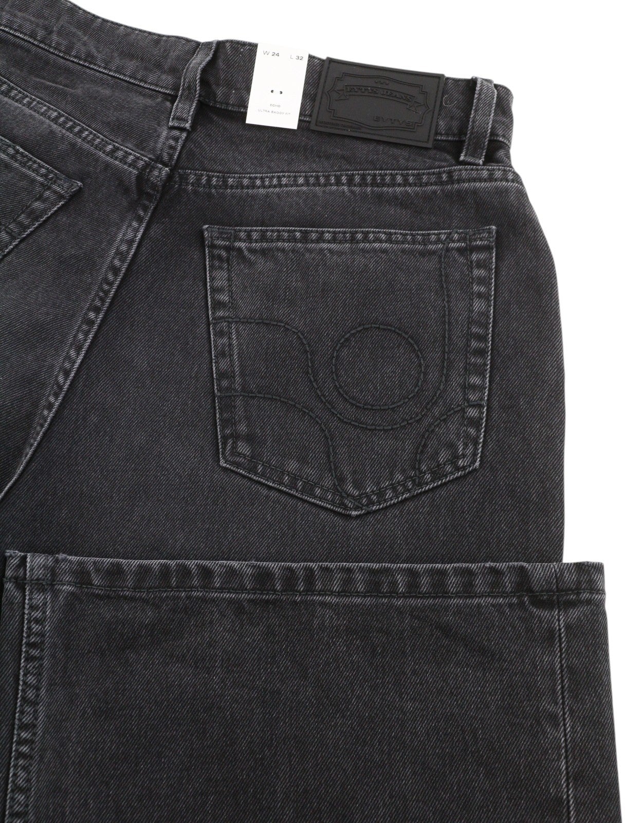 EYTYS Echo Sulphur Wide Baggy Women Jeans W24/L32 Black Washed RRP370