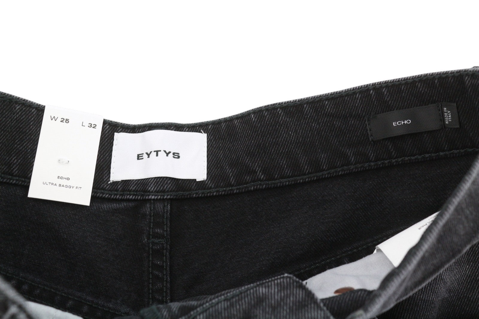 EYTYS Echo Sulphur Slouchy Baggy Women Jeans W25/L32 Black Faded RRP370