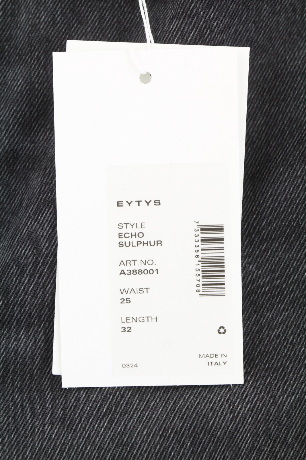 EYTYS Echo Sulphur Slouchy Baggy Women Jeans W25/L32 Black Faded RRP370