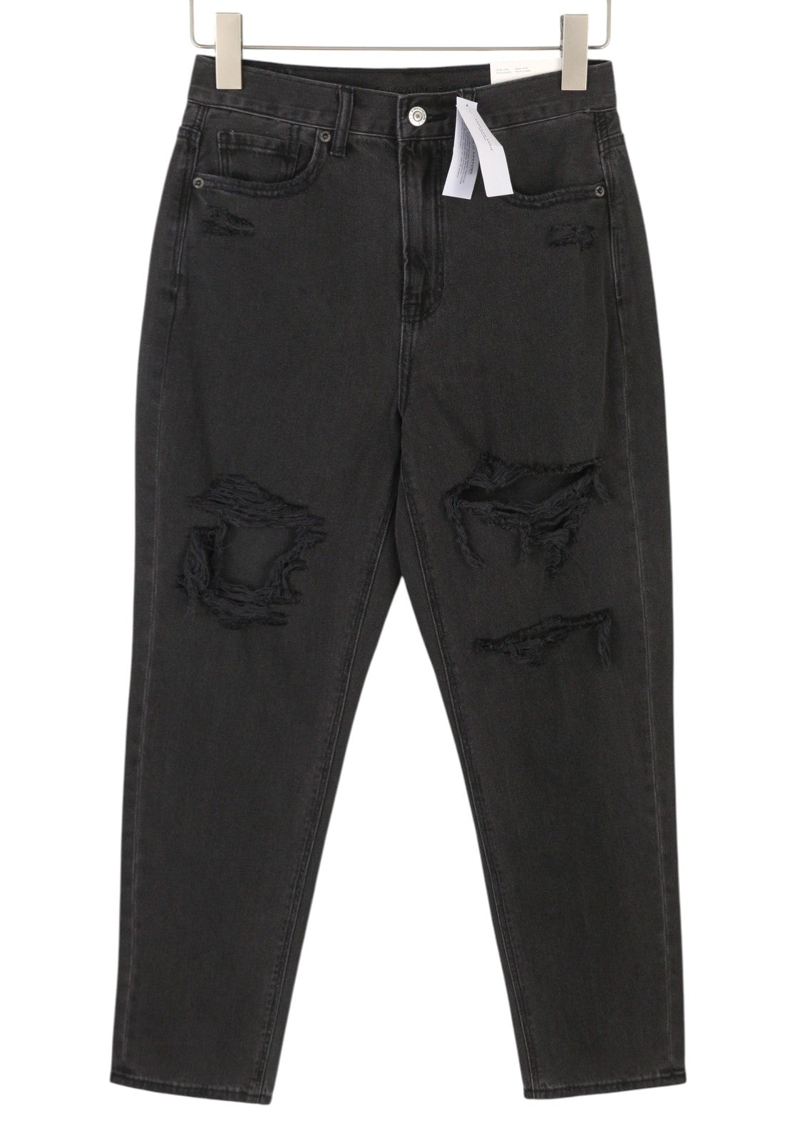 AMERICAN EAGLE OUTFITTERS Mom Black Blaze Women Jeans W27 Ripped Distressed