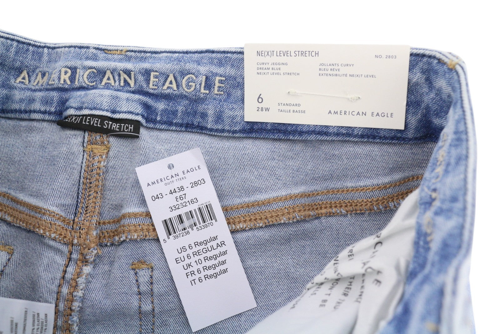 AMERICAN EAGLE OUTFITTERS Curvy Jegging Dream Women Jeans W28 Blue Stretch