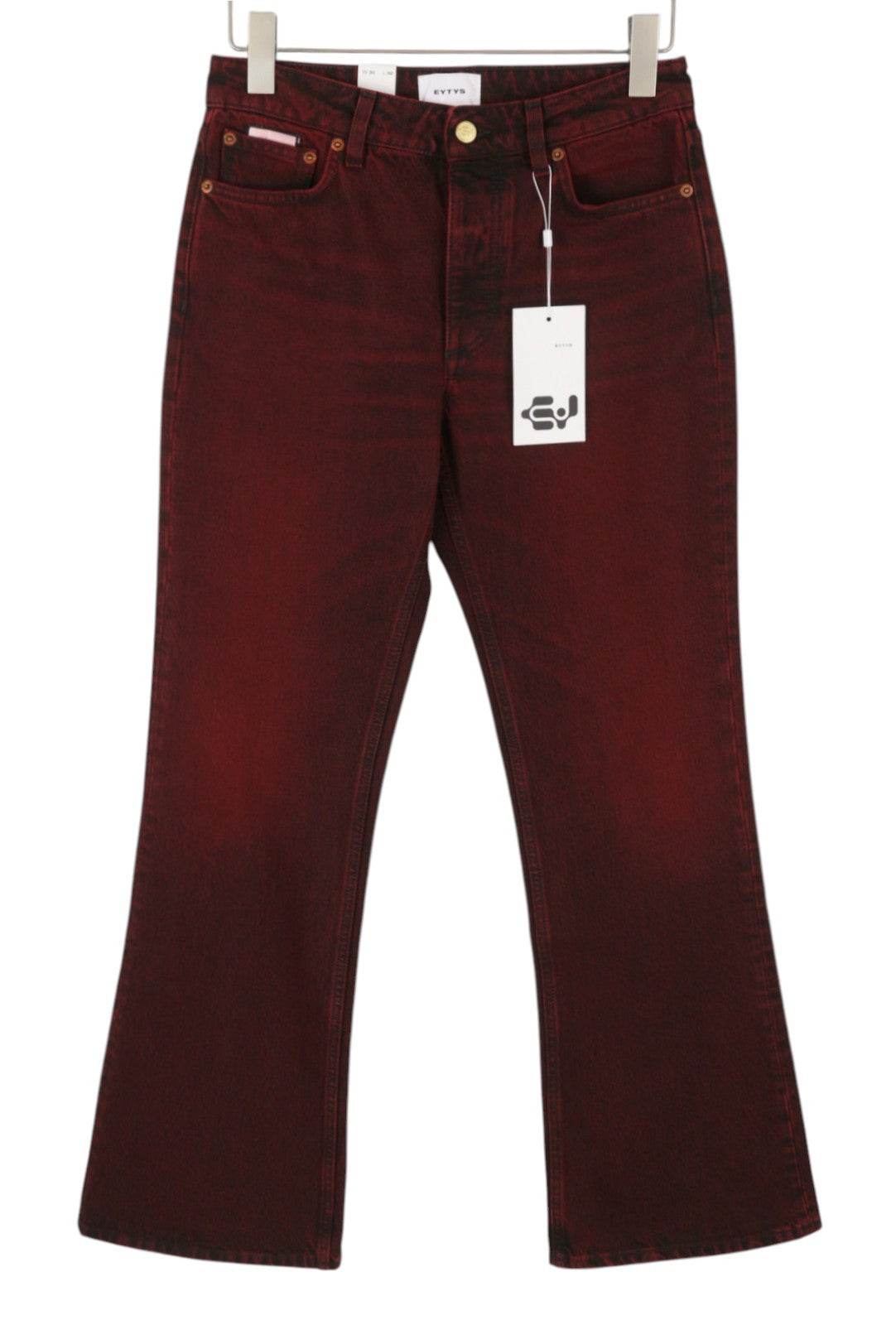 EYTYS Cyrus Sumac Loose Bootcut Women Jeans W25/L32 Burgundy Faded RRP370