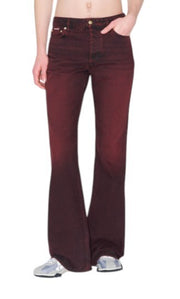 EYTYS Cyrus Sumac Easy Flare Men Jeans W34/L32 Burgundy Unisex RRP370