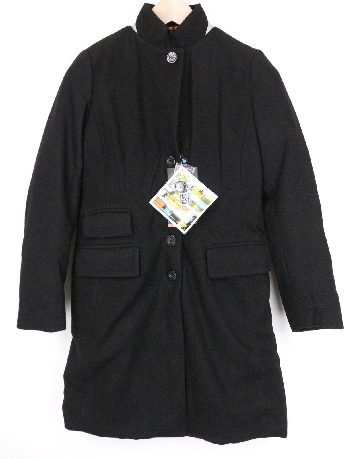 TUCANO URBANO New Carmen Women Coat IT38 M Black Wool Blend Lined Motorbike