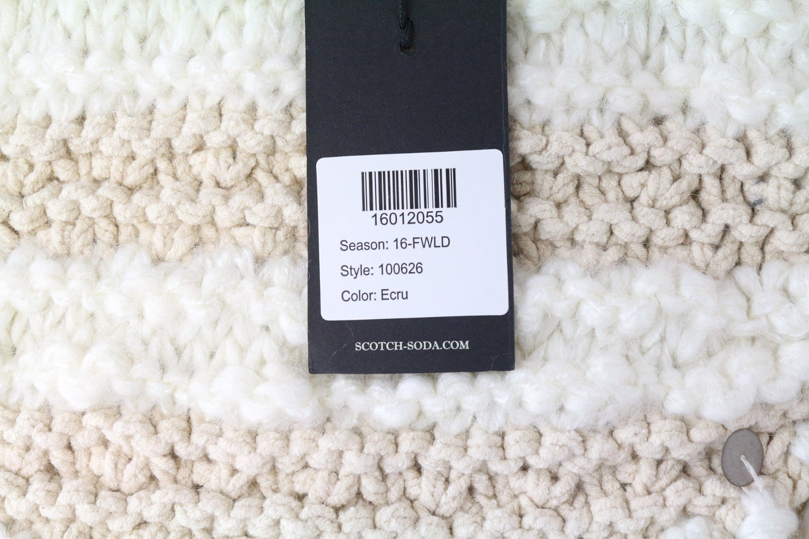 SCOTCH & SODA Ams Blauw Women Scarf OS Green Beige Patterns Knitted Tassels