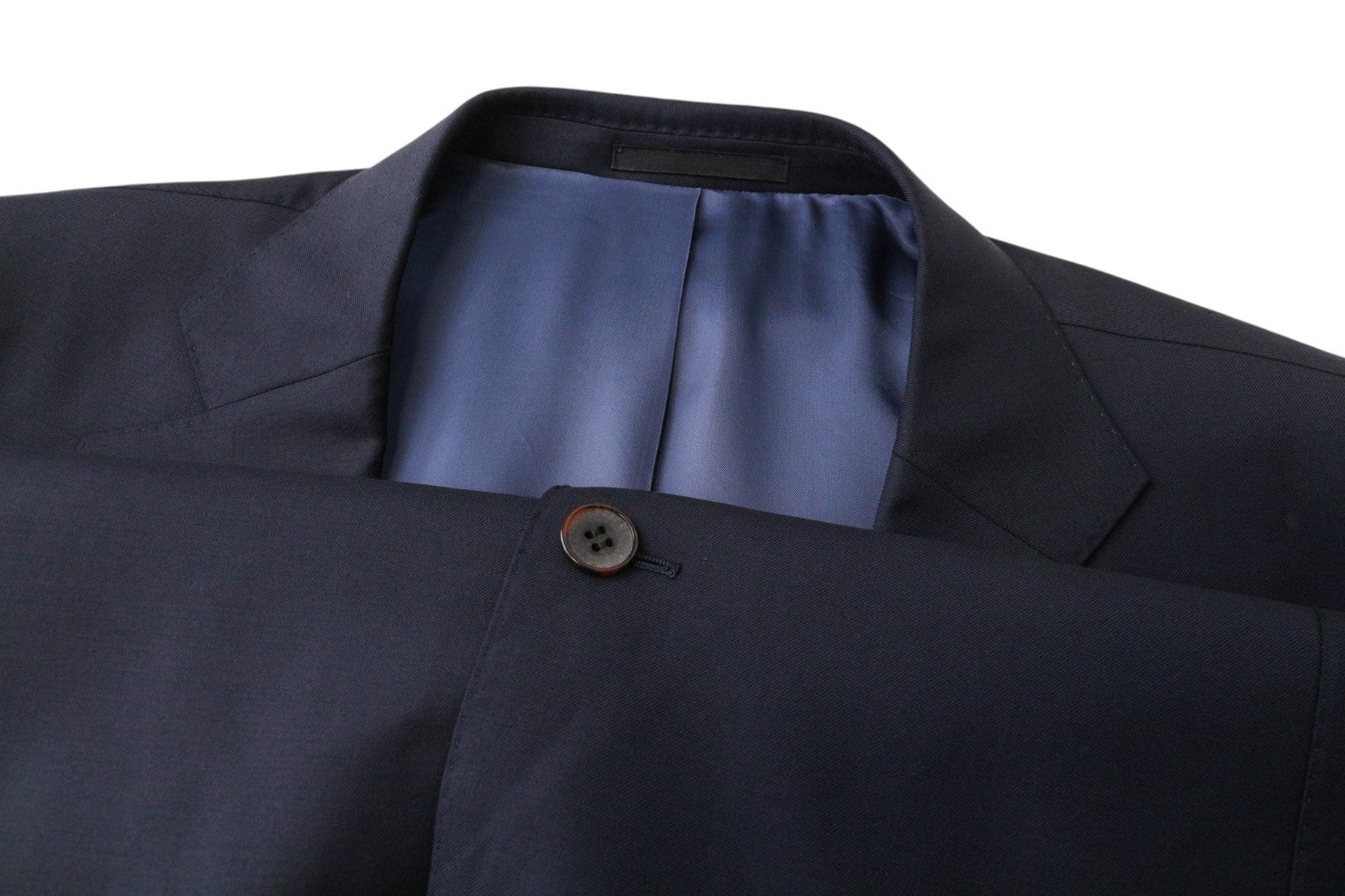 SUITSUPPLY Lazio Men Suit UK54R Blue Slim 2Pc Melange Wool Blueline Perennial