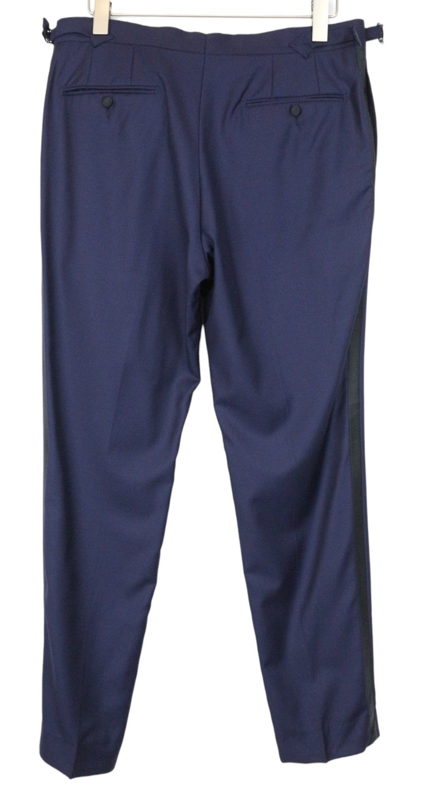 SUITSUPPLY Lazio Tuxedo Men Suit UK42R Blue Slim 3-Piece Pure S130s Wool Peak