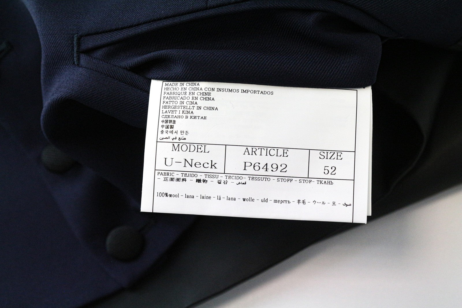 SUITSUPPLY Lazio Tuxedo Men Suit UK42R Blue Slim 3-Piece Pure S130s Wool Peak