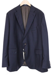 SUITSUPPLY La Spalla Men Blazer UK56R Navy Slim Melange Pure S110s Wool Twill