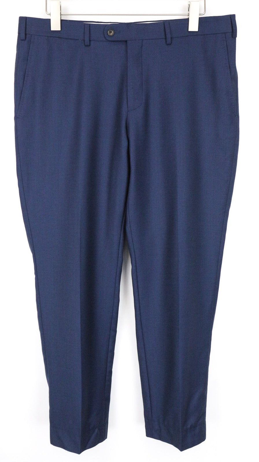 SUITSUPPLY Brescia Men Trousers UK36R Blue Slim Bird's Eye Check Pure Wool