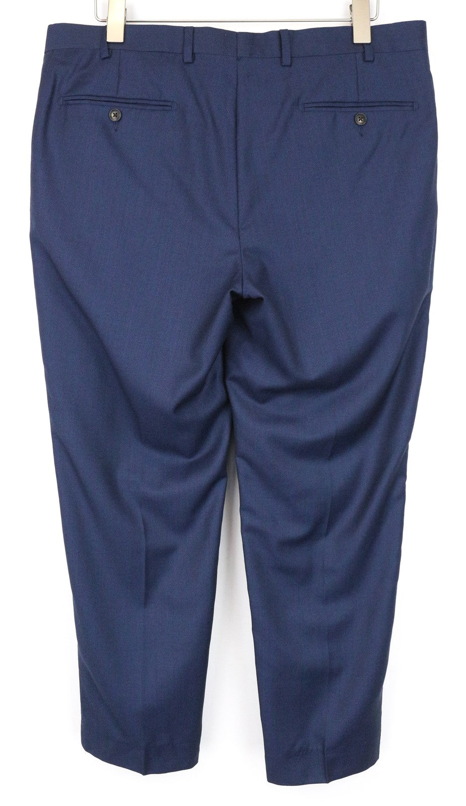 SUITSUPPLY Brescia Men Trousers UK36R Blue Slim Bird's Eye Check Pure Wool