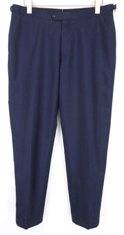 SUITSUPPLY Brescia Men Trousers UK42R Navy Formal Slim Pure Wool Flat-Front