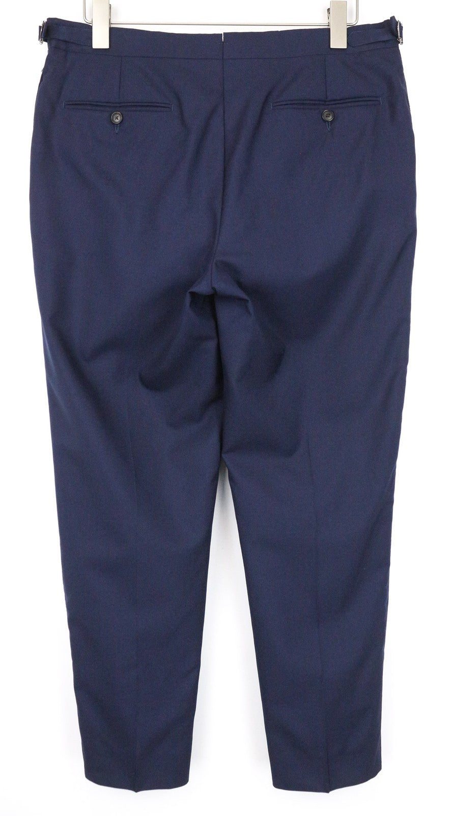 SUITSUPPLY Brescia Men Trousers UK42R Navy Formal Slim Pure Wool Flat-Front