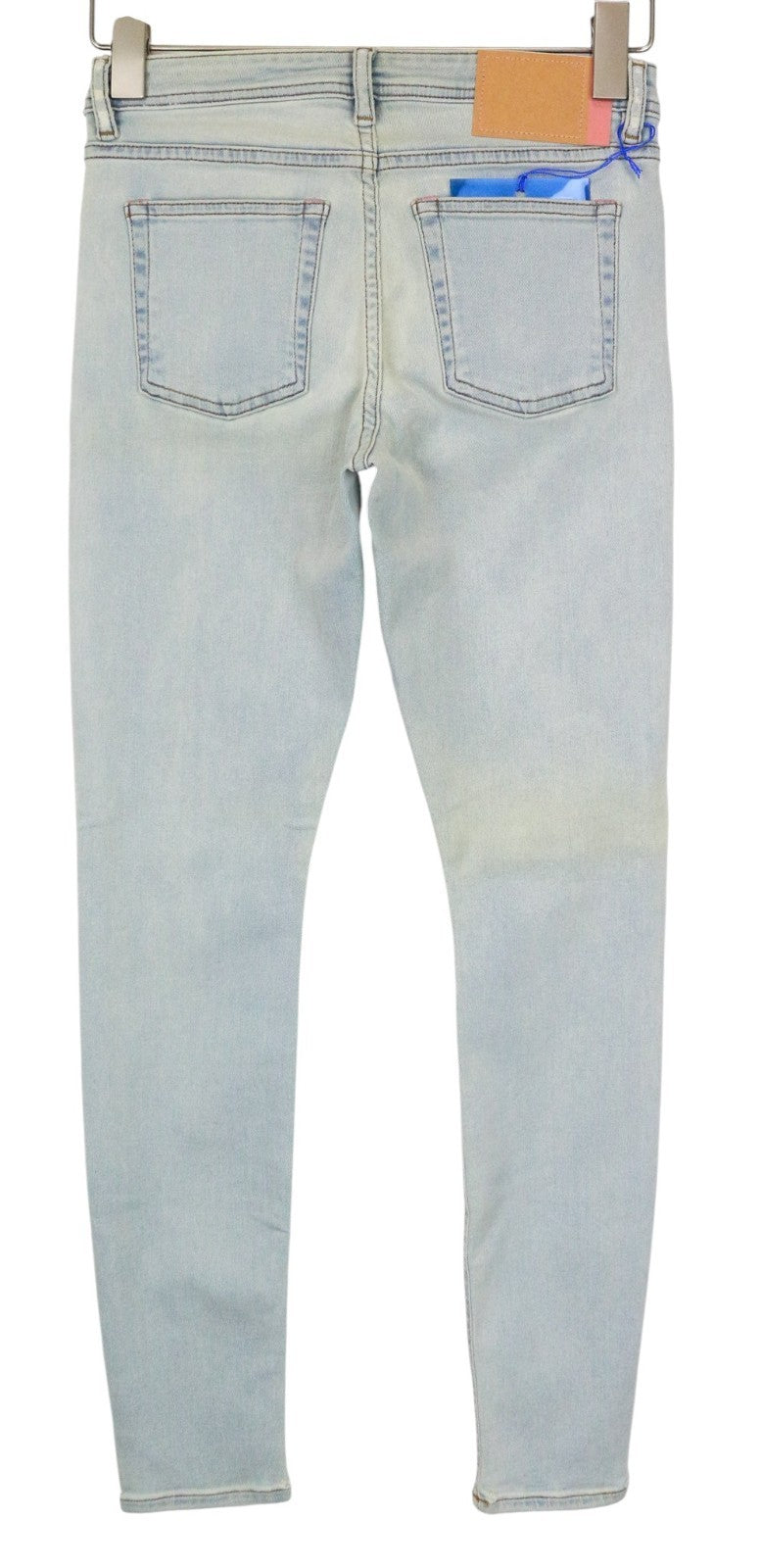 ACNE STUDIOS Climb Women Jeans W26/L32 Light Blue Skinny Fit Stretch Zippered