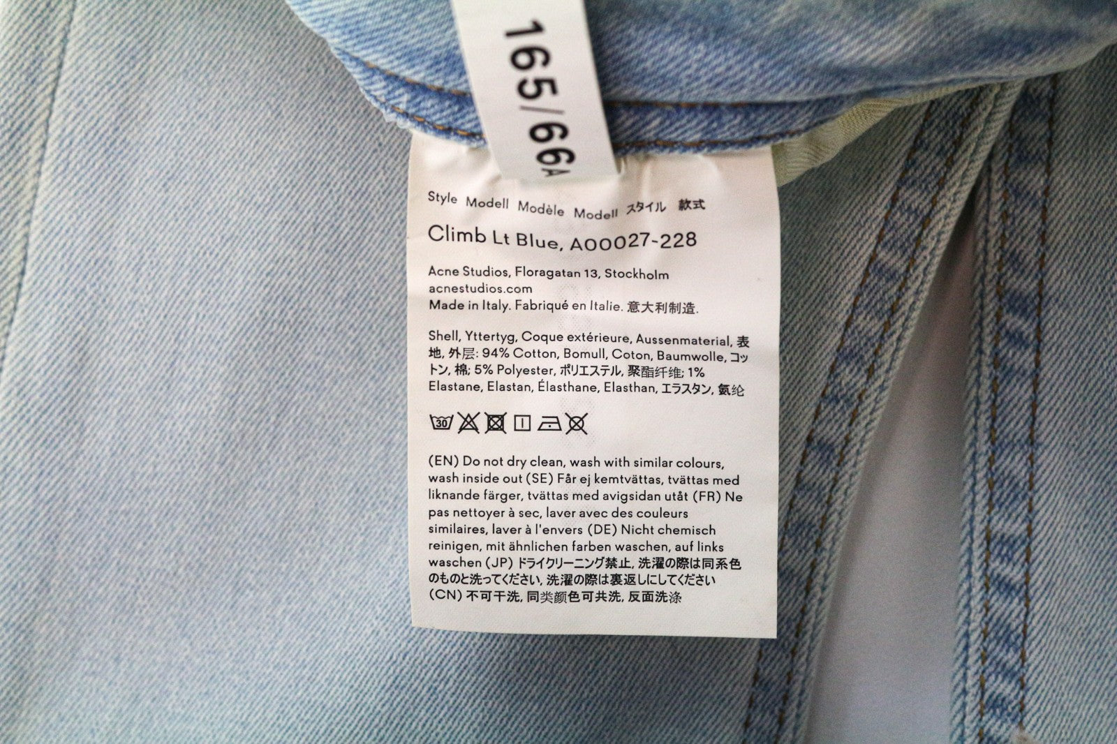 ACNE STUDIOS Climb Women Jeans W26/L32 Light Blue Skinny Fit Stretch Zippered