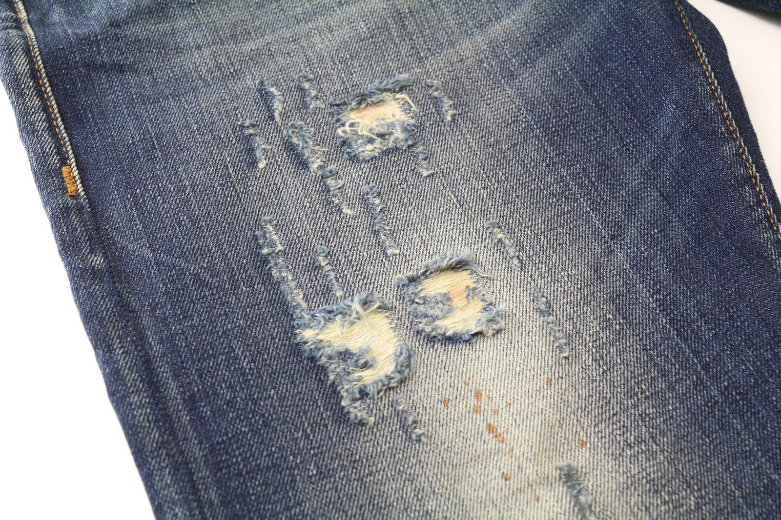 TAKESHY KUROSAWA TK08 Bart Patt Men Jeans W32 Blue Distress Skinny Non-Stretch