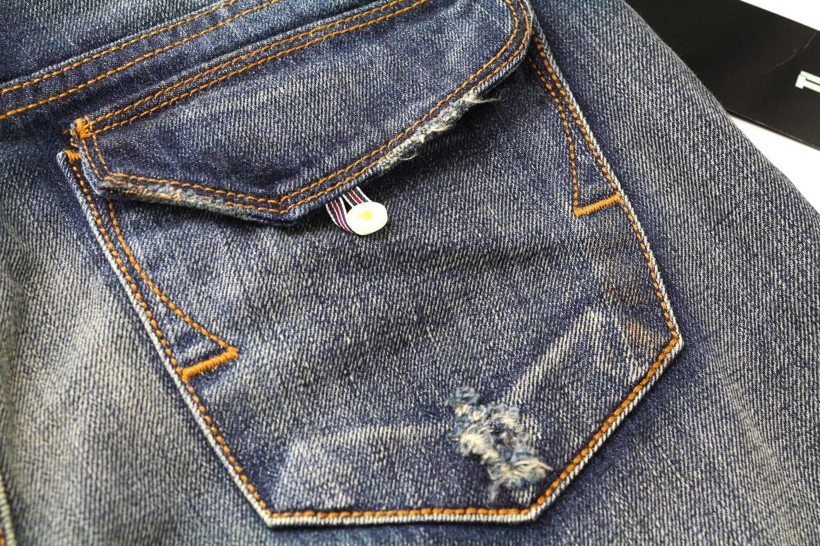 TAKESHY KUROSAWA TK08 Bart Patt Men Jeans W32 Blue Distress Skinny Non-Stretch