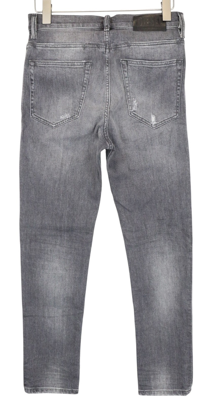 DIESEL D-Eetar 0890F Men Jeans W28/L32 Grey Distressed Tapered Buttoned Stretch