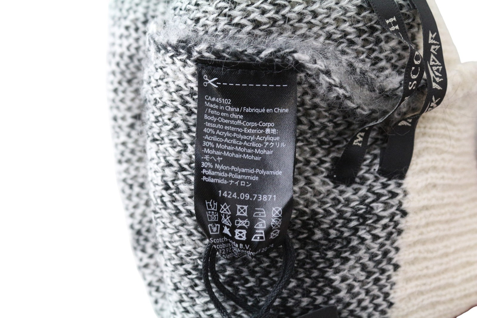 MAISON SCOTCH Women Hat One Size Grey Beanie Stars 2-Pack Knit Mohair Blend