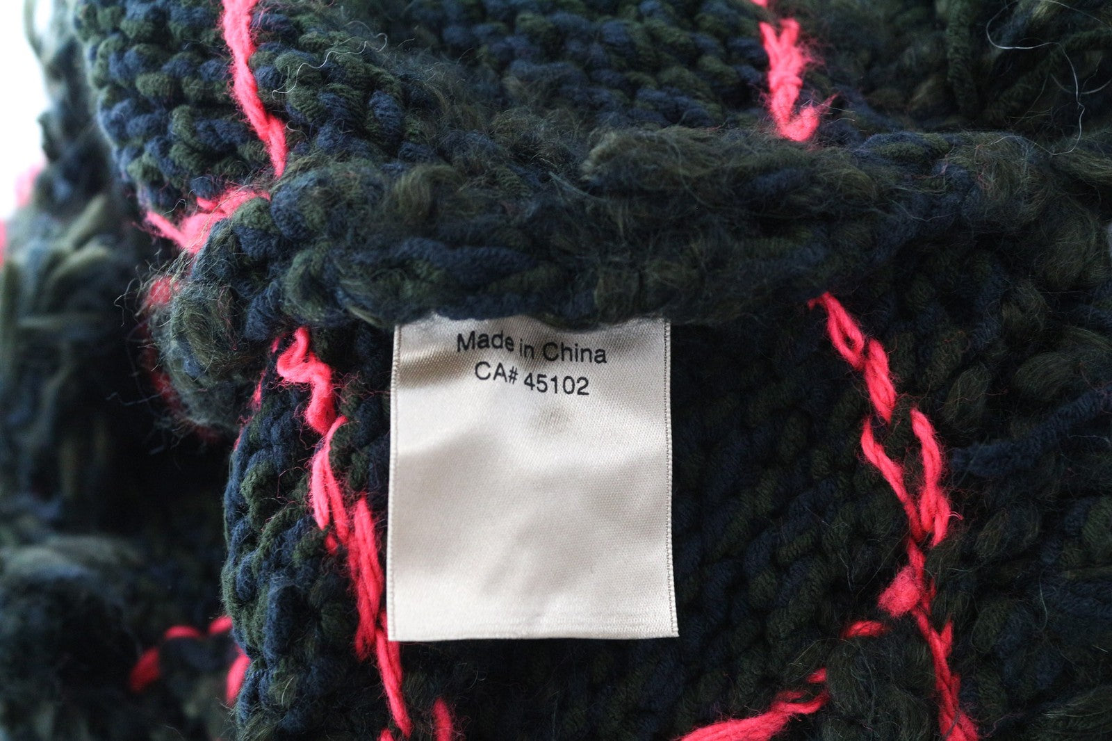 SCOTCH & SODA Men Scarf One Size Green Knit Tassels Chunky Patterned