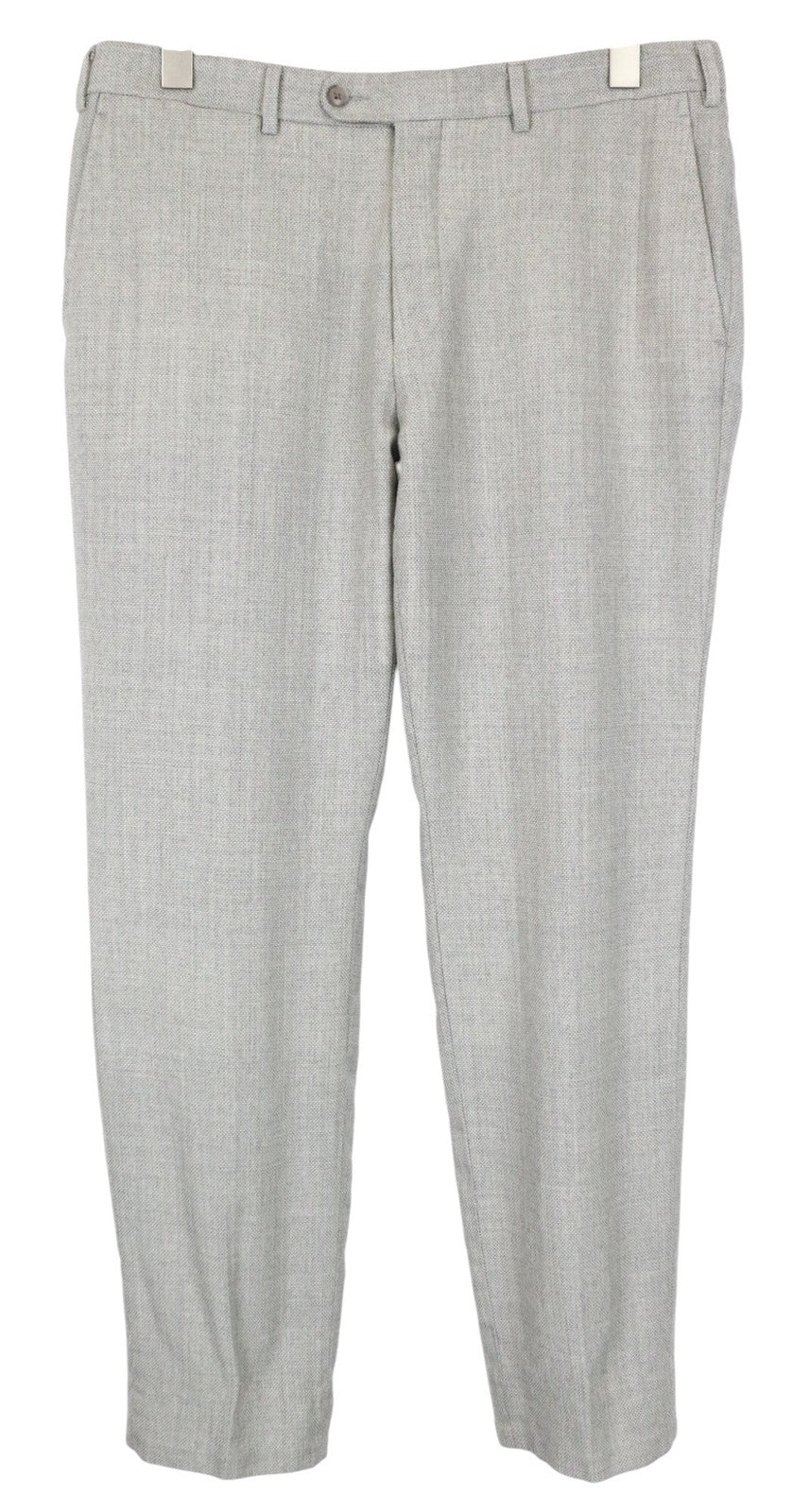 SUITSUPPLY Havana Jetted Men Suit UK44R Grey Melange Slim 2-Piece Pure Wool