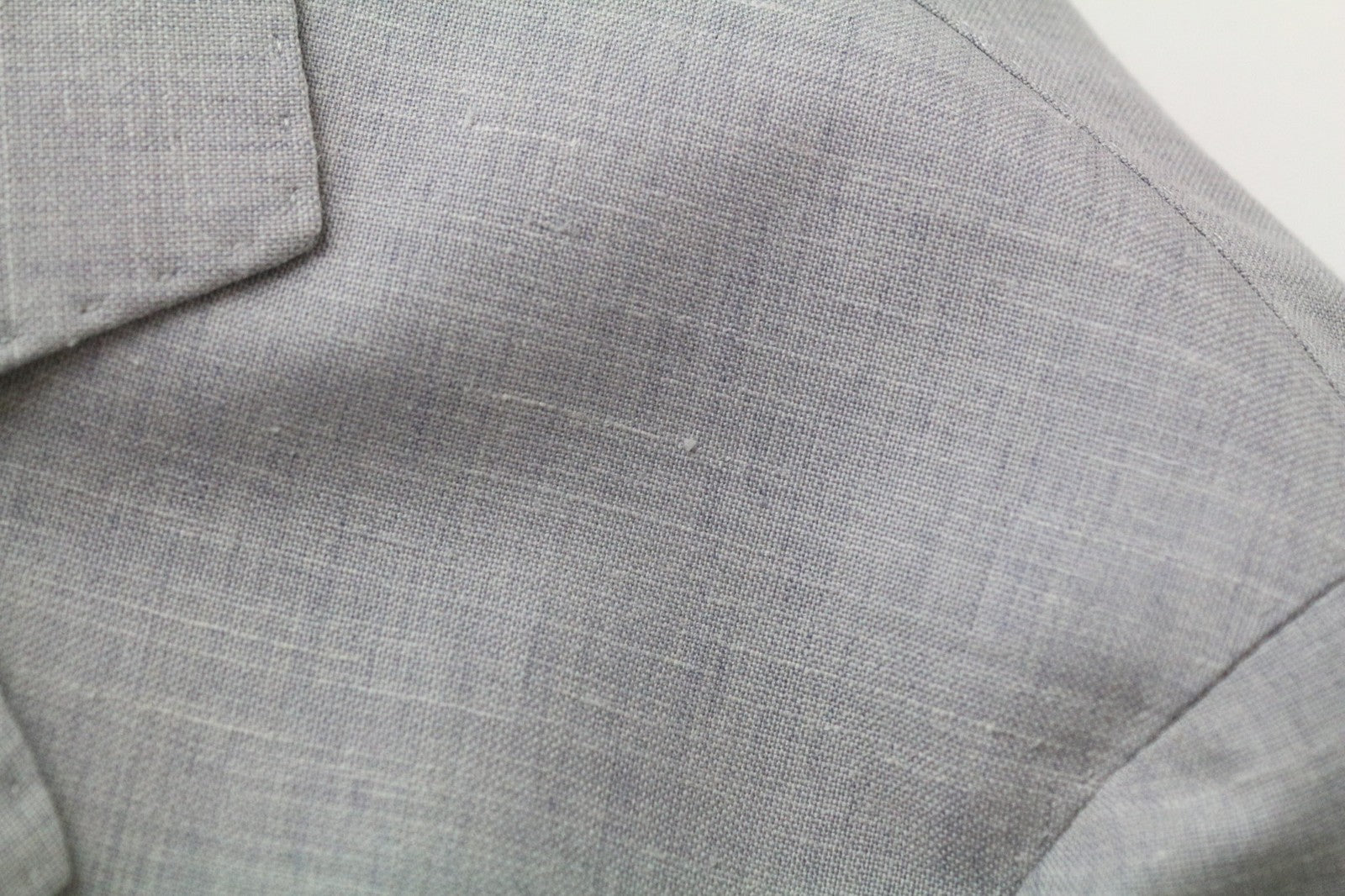 SUITSUPPLY Havana Jetted Men Suit UK50R Grey Melange Slim 2Pc Wool Silk Linen