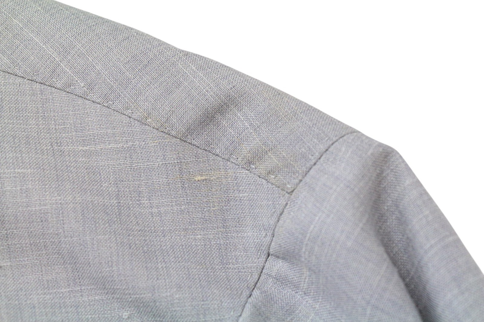 SUITSUPPLY Havana Jetted Men Suit UK46R Grey Slim 2Piece Wool Silk Linen